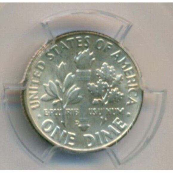 1958 D Roosevelt Dime MS66 FB PCGS Obverse Toned - Picture 4 of 4